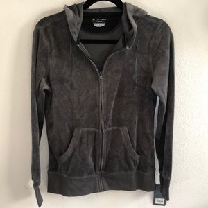 NWT Gray Velour Hoodie size Sml